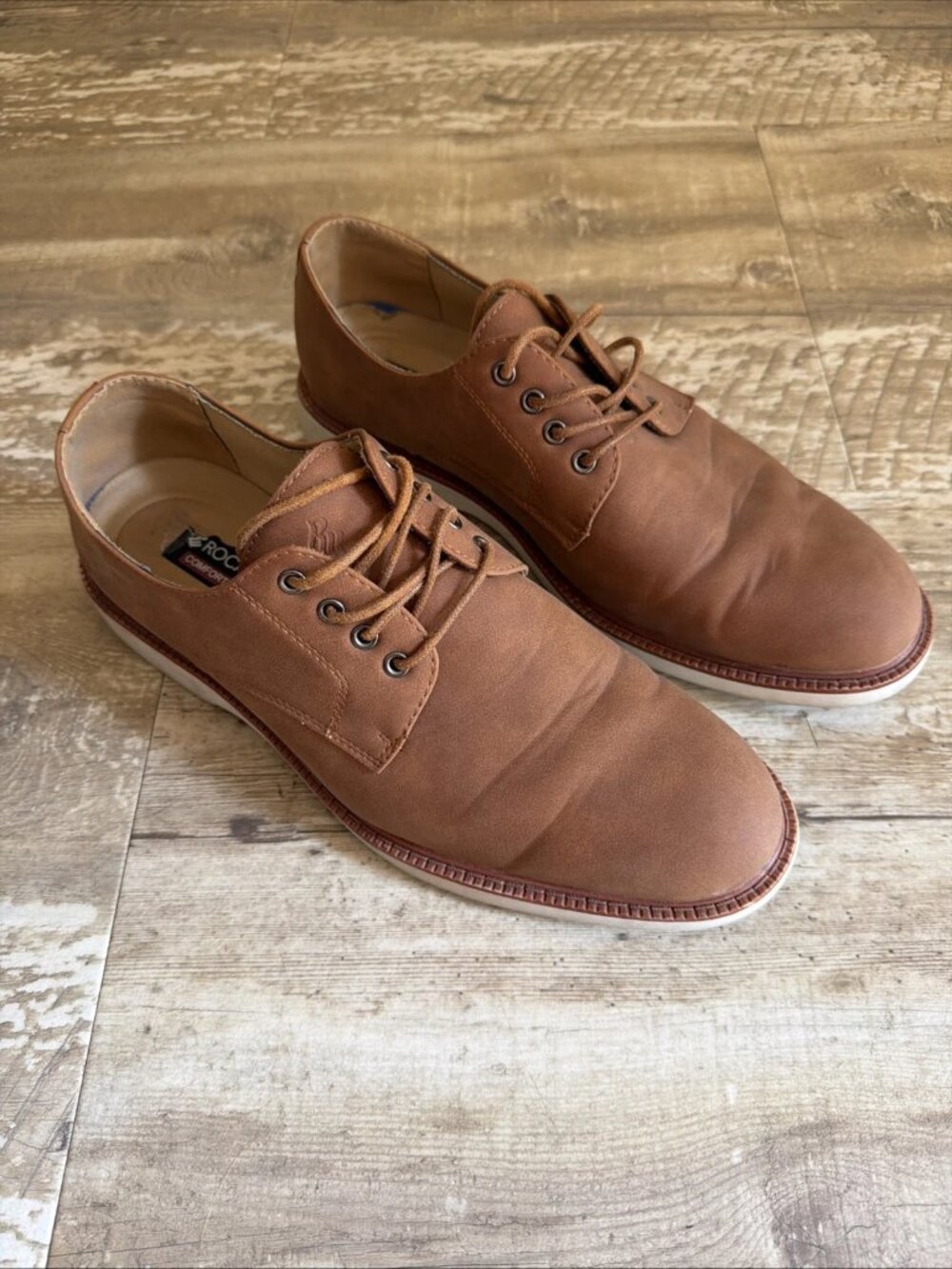 ROCAWEAR Donald Brown Faux Leather Round Toe Lace Up Oxfords Men’s 10